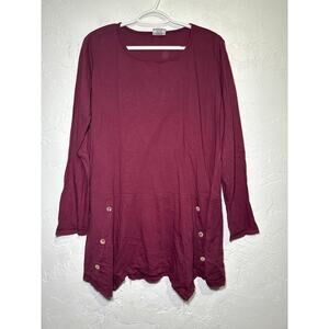 C.M.C by color me cotton tunic button sweater womens large lagenlook artsy